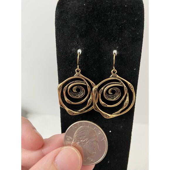 Swirl earrings gold tone - Picture 2 of 4